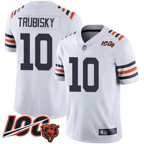 Chicago Bears Limited White Men Mitchell Trubisky Jersey NFL Football #10 100th Season